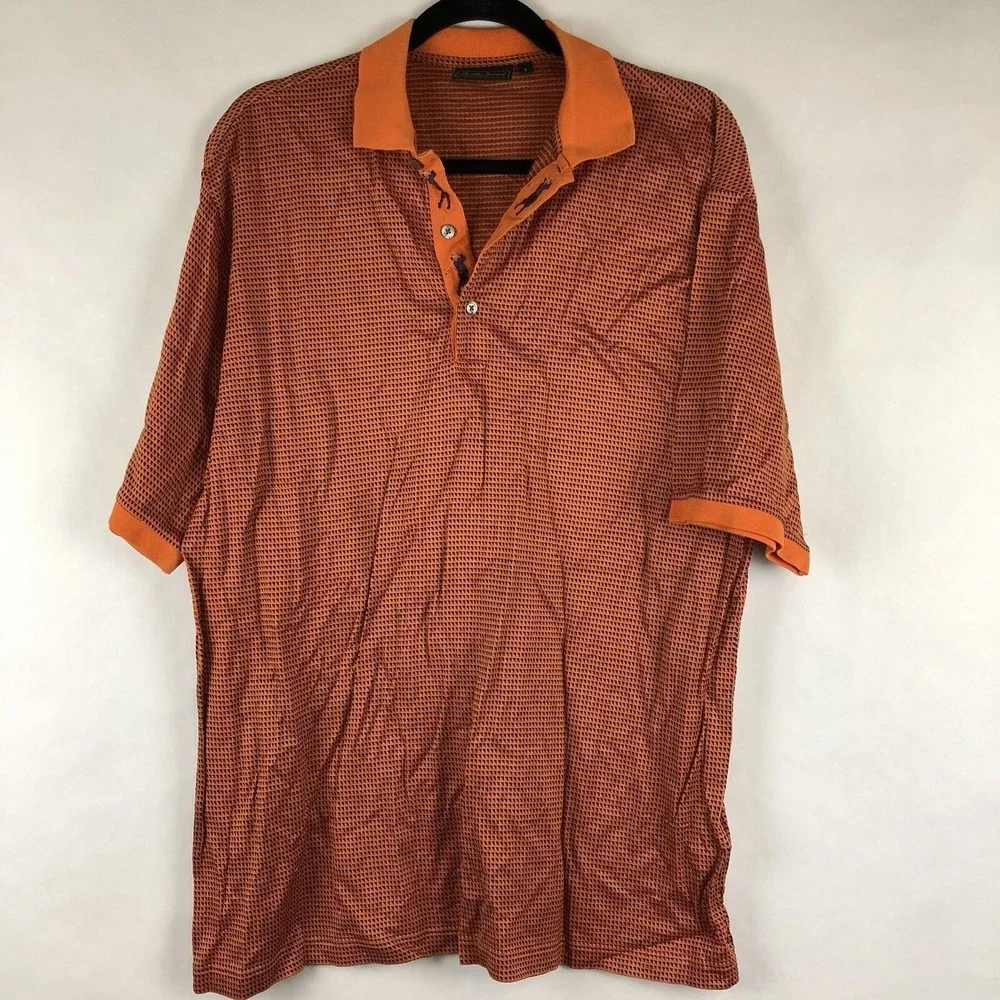 Bobby‎ Jones Collection Mens Golf Polo Size Large Orange